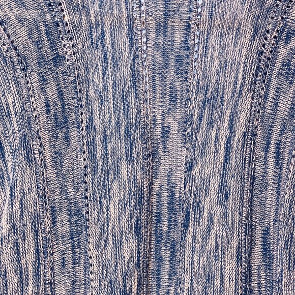BP Cardigan Sweater Womens Size S Blue 100% Cotton Space Dye Open Knit Soft Boho - Picture 2 of 8